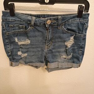 SO Blue Distressed Jean Shorts